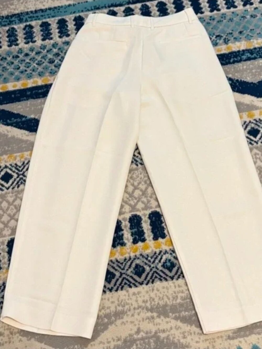 Banana Republic Cream Pleated Wide Leg Trousers Pants Size 6 Petite $120 - Picture 7 of 8